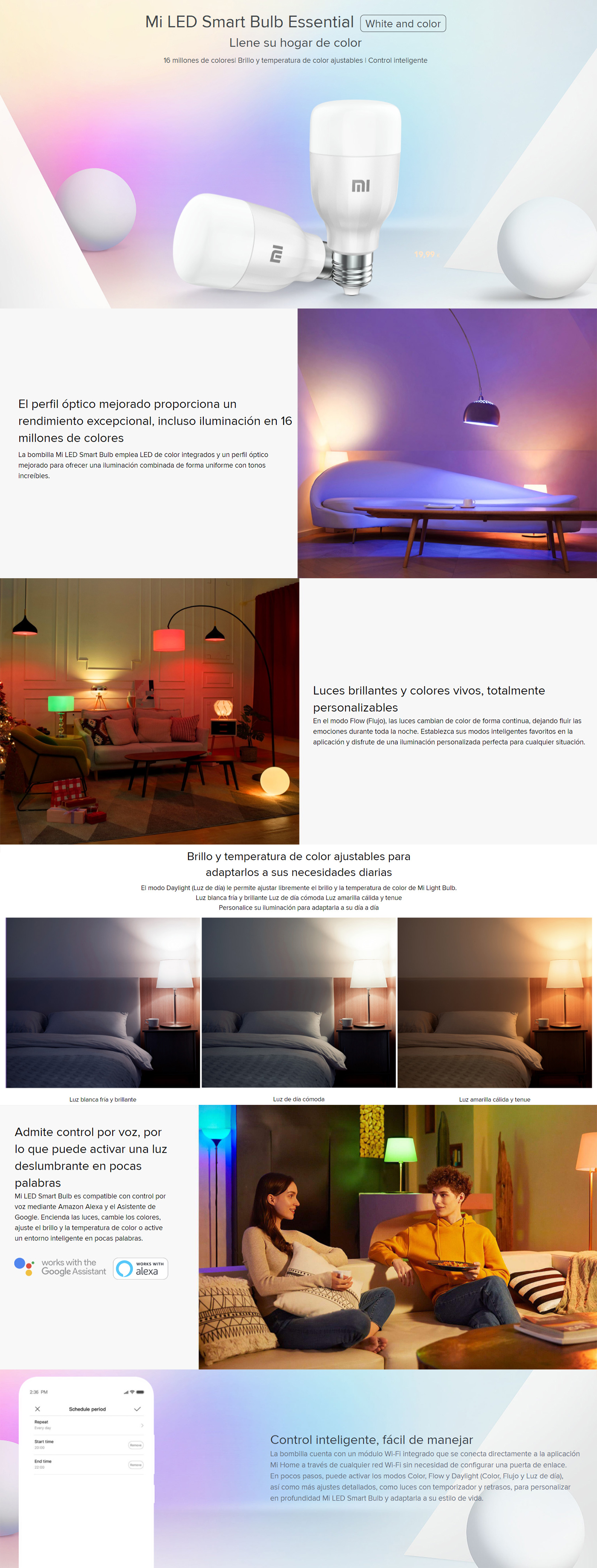 Banner Bombilla Inteligente LED Mi Esencial (Blanco y Color)