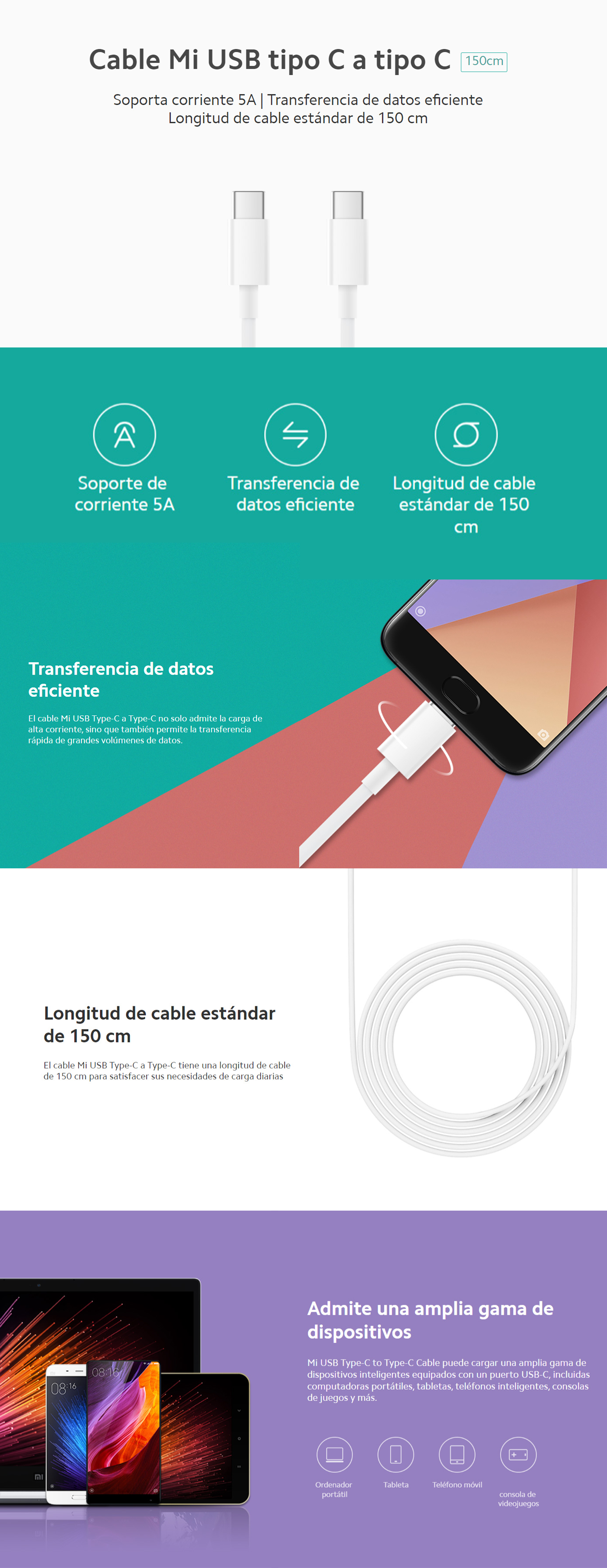 Banner Cable Xiaomi Mi USB-C a USB-C