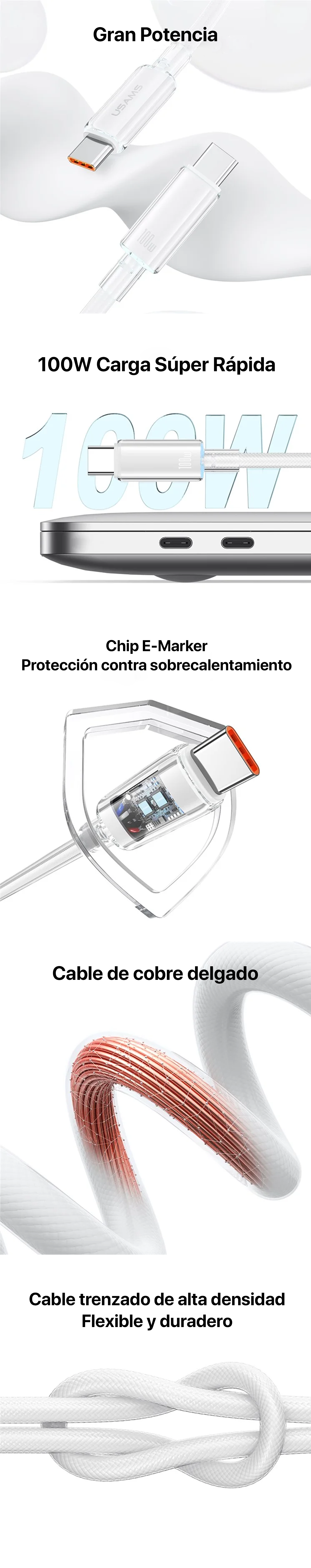 Banner Cable Usams USB-C a USB-C US-SJ660