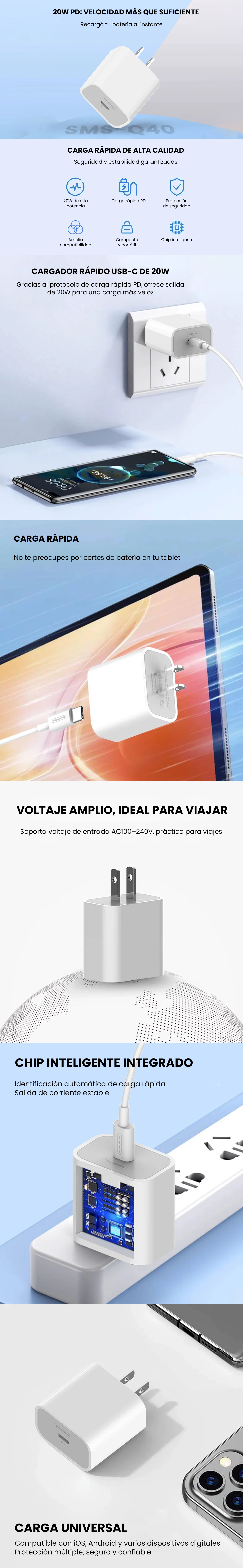 Cargador de Pared SMS-Q40 20W Banner